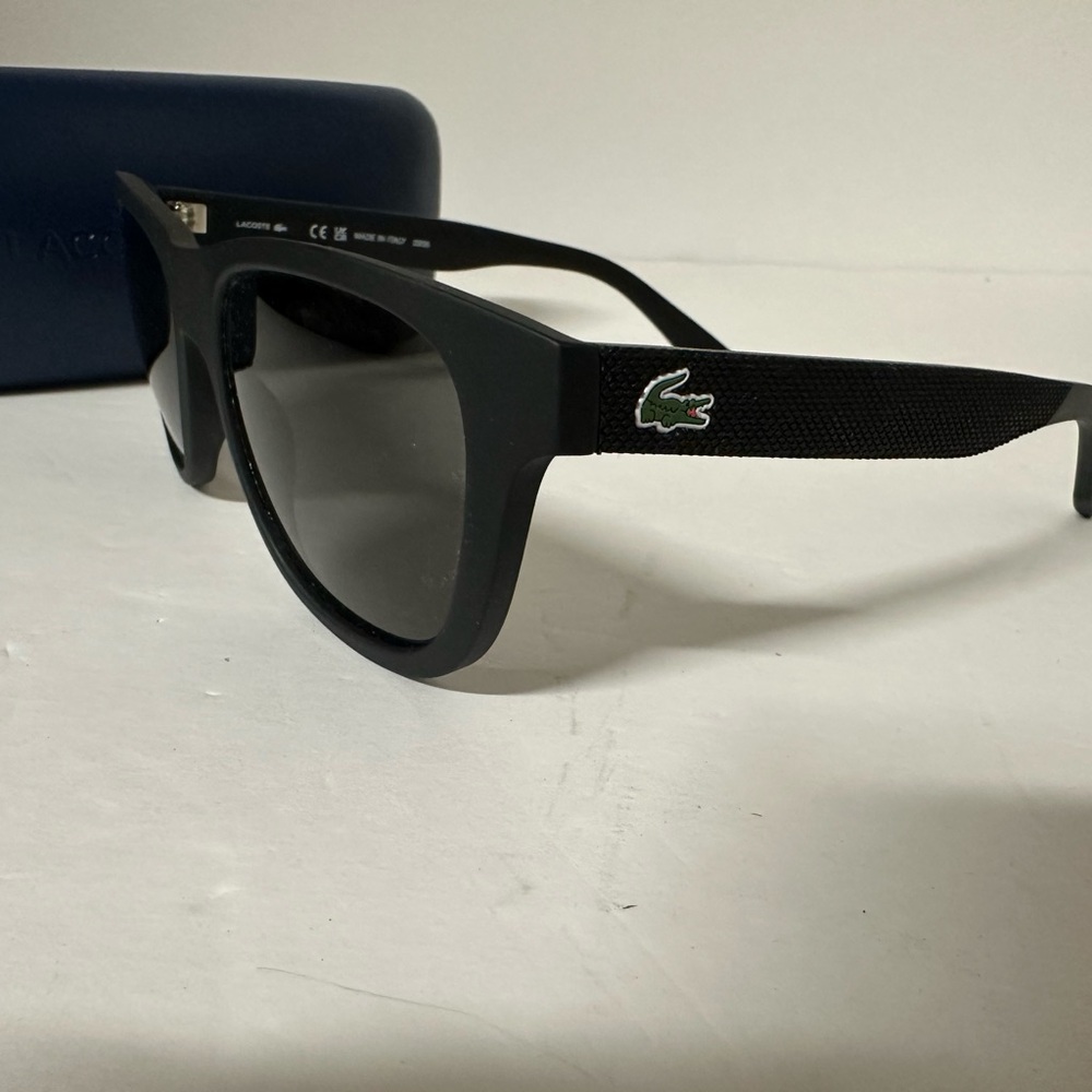 New In Box- Lacoste Matte Black Sunglasses L848S - Picture 3 of 10